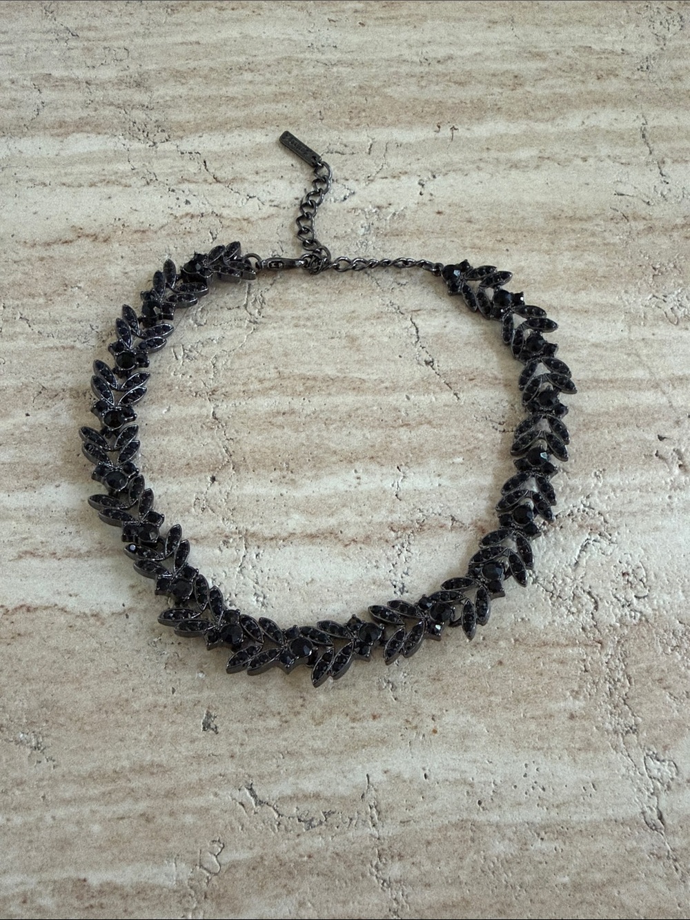 White House Black Market Black Leaf-Link Choker Necklace